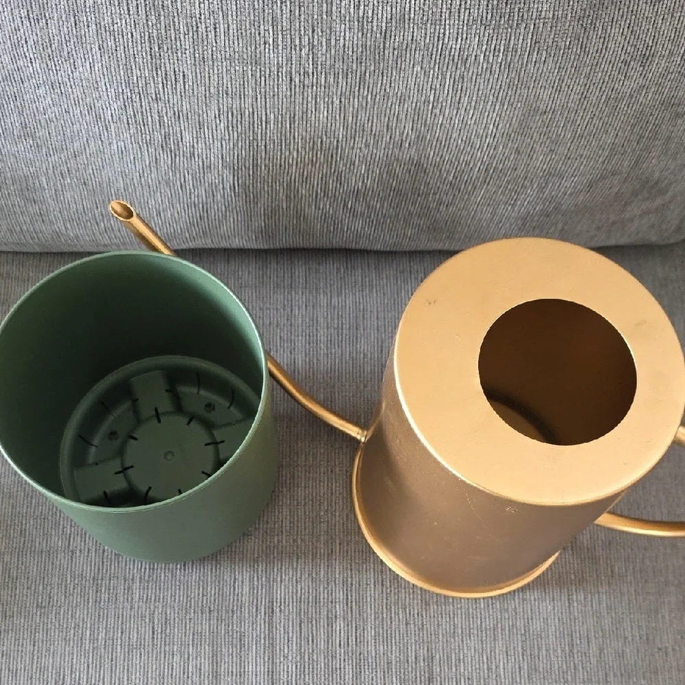 Gold Metal Watering Can – Decorative Home & Garden Accessories, 9 Items, All New